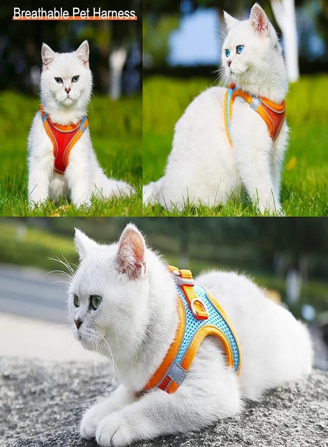 Pekos Cat Harness with Leash | Outdoor Anti-Breakaway Leash for Cats with Safety Reflective Strips | Harness for Adjustable 1.5m Belt for Cat for Small Size Cats (1 Psc_Multicolor) - Image 3